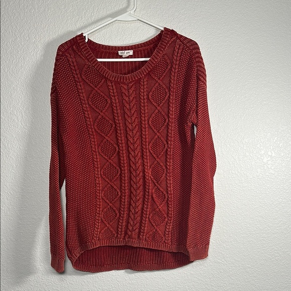 Tribal Jeans Red Cable Knit Crew Neck Sweater P/S - Picture 1 of 6